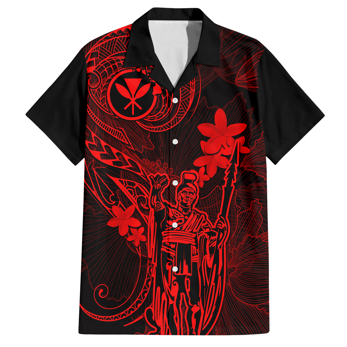 Hawaii Kid Hawaiian Shirt King Kamehameha Mix Polynesian Plumeria Red Version LT14 Kid Red - Polynesian Pride