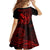 Hawaii Kid Short Sleeve Dress King Kamehameha Mix Polynesian Plumeria Red Version LT14 - Polynesian Pride