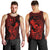 Hawaii Men Tank Top King Kamehameha Mix Polynesian Plumeria Red Version LT14 - Polynesian Pride