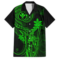 Hawaii Kid Hawaiian Shirt King Kamehameha Mix Polynesian Plumeria Green Version LT14 Kid Green - Polynesian Pride