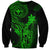 Hawaii Sweatshirt King Kamehameha Mix Polynesian Plumeria Green Version LT14 Unisex Green - Polynesian Pride