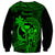 Hawaii Sweatshirt King Kamehameha Mix Polynesian Plumeria Green Version LT14 - Polynesian Pride
