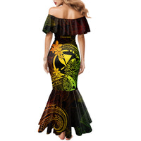 Hawaii Family Matching Mermaid Dress and Hawaiian Shirt Pineapple Mix Polynesian Plumeria Reggae Version LT14 - Polynesian Pride