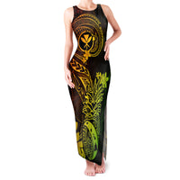 Hawaii Family Matching Tank Maxi Dress and Hawaiian Shirt Pineapple Mix Polynesian Plumeria Reggae Version LT14 Mom's Dress Reggae - Polynesian Pride