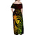 Hawaii Off Shoulder Maxi Dress Pineapple Mix Polynesian Plumeria Reggae Version LT14 - Polynesian Pride