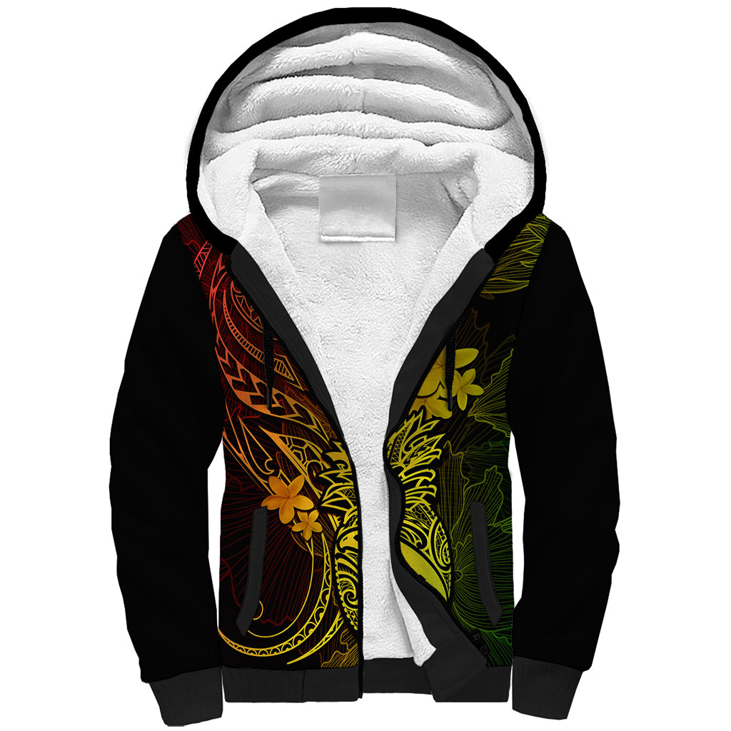 Hawaii Sherpa Hoodie Pineapple Mix Polynesian Plumeria Reggae Version LT14 Unisex Reggae - Polynesian Pride