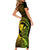 Hawaii Short Sleeve Bodycon Dress Pineapple Mix Polynesian Plumeria Reggae Version LT14 - Polynesian Pride