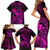 Hawaii Family Matching Short Sleeve Bodycon Dress and Hawaiian Shirt Pineapple Mix Polynesian Plumeria Pink Version LT14 - Polynesian Pride