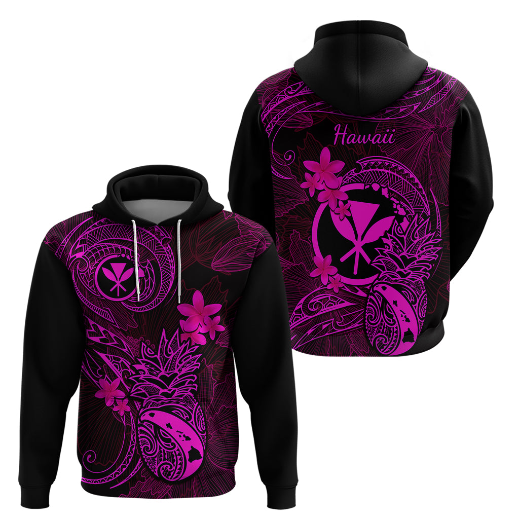 Hawaii Hoodie Pineapple Mix Polynesian Plumeria Pink Version LT14 - Polynesian Pride