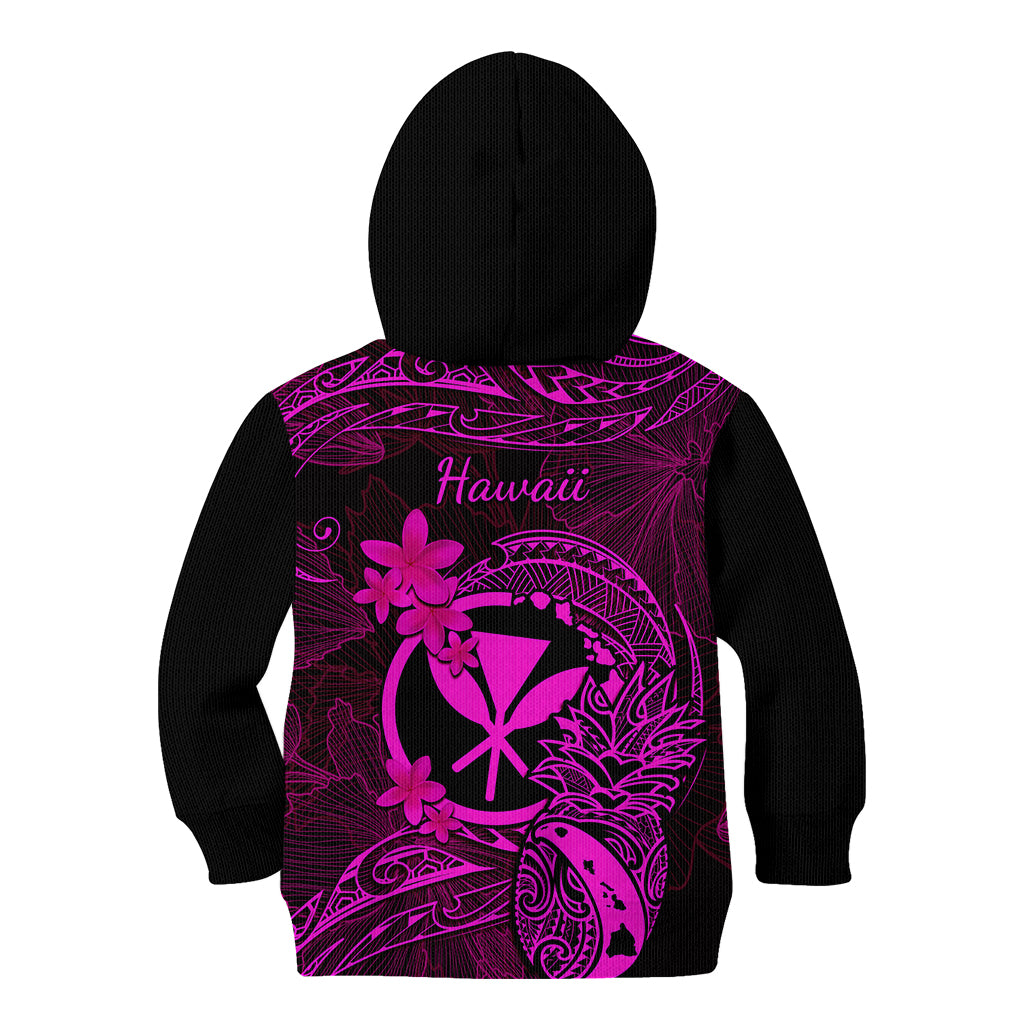 Hawaii Kid Hoodie Pineapple Mix Polynesian Plumeria Pink Version LT14 - Polynesian Pride
