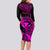 Hawaii Long Sleeve Bodycon Dress Pineapple Mix Polynesian Plumeria Pink Version LT14 - Polynesian Pride