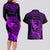 Hawaii Couples Matching Long Sleeve Bodycon Dress and Hawaiian Shirt Pineapple Mix Polynesian Plumeria Purple Version LT14 - Polynesian Pride