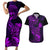 Hawaii Couples Matching Short Sleeve Bodycon Dress and Hawaiian Shirt Pineapple Mix Polynesian Plumeria Purple Version LT14 Purple - Polynesian Pride