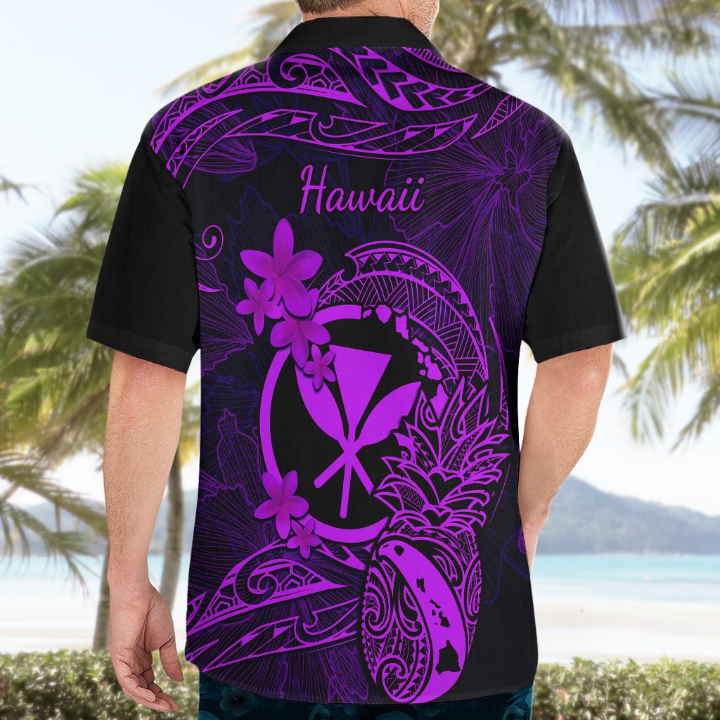 Hawaii Hawaiian Shirt Pineapple Mix Polynesian Plumeria Purple Version LT14 - Polynesian Pride