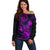 Hawaii Off Shoulder Sweater Pineapple Mix Polynesian Plumeria Purple Version LT14 Women Purple - Polynesian Pride