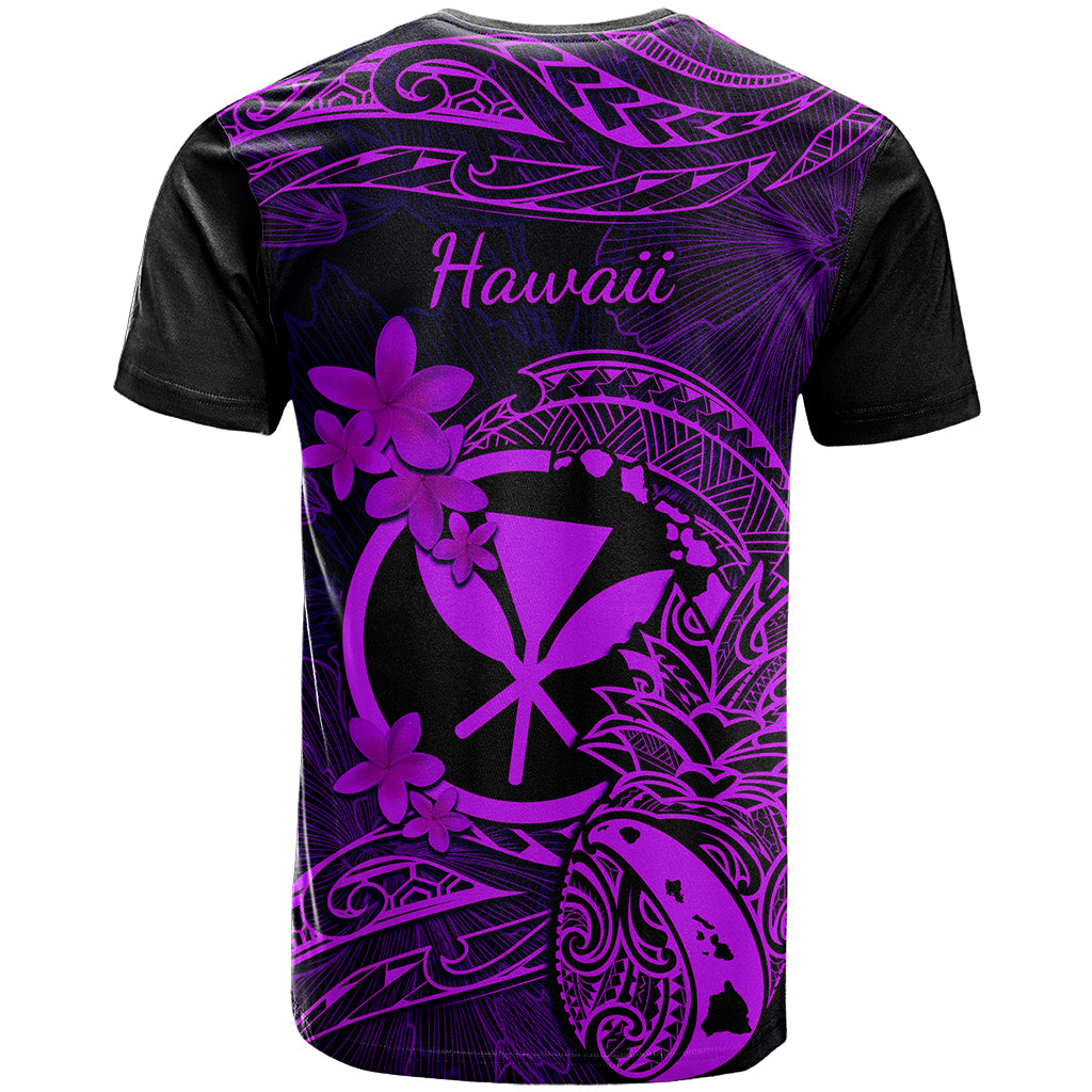 Hawaii T Shirt Pineapple Mix Polynesian Plumeria Purple Version LT14 - Polynesian Pride