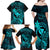 Hawaii Family Matching Off Shoulder Long Sleeve Dress and Hawaiian Shirt Pineapple Mix Polynesian Plumeria Turquoise Version LT14 - Polynesian Pride