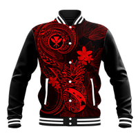 Hawaii Baseball Jacket Pineapple Mix Polynesian Plumeria Red Version LT14 Unisex Red - Polynesian Pride