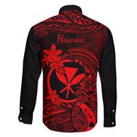 Hawaii Family Matching Mermaid Dress and Hawaiian Shirt Pineapple Mix Polynesian Plumeria Red Version LT14 - Polynesian Pride