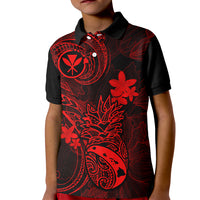 Hawaii Kid Polo Shirt Pineapple Mix Polynesian Plumeria Red Version LT14 Kid Red - Polynesian Pride