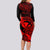 Hawaii Long Sleeve Bodycon Dress Pineapple Mix Polynesian Plumeria Red Version LT14 - Polynesian Pride