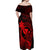 Hawaii Off Shoulder Maxi Dress Pineapple Mix Polynesian Plumeria Red Version LT14 - Polynesian Pride