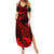 Hawaii Summer Maxi Dress Pineapple Mix Polynesian Plumeria Red Version LT14 Women Red - Polynesian Pride