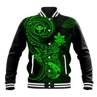 Hawaii Baseball Jacket Pineapple Mix Polynesian Plumeria Green Version LT14 Unisex Green - Polynesian Pride