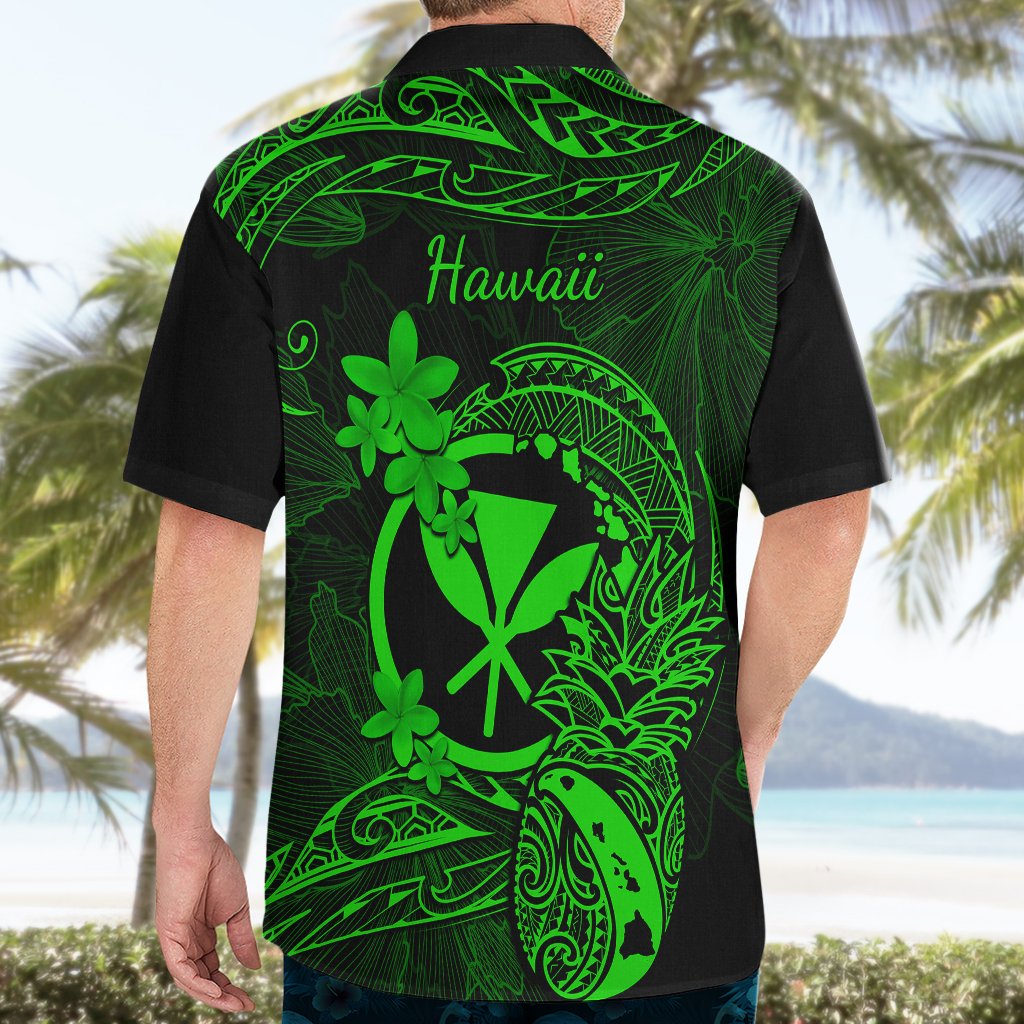 Hawaii Hawaiian Shirt Pineapple Mix Polynesian Plumeria Green Version LT14 - Polynesian Pride