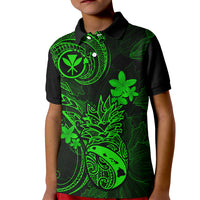 Hawaii Kid Polo Shirt Pineapple Mix Polynesian Plumeria Green Version LT14 Kid Green - Polynesian Pride