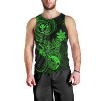 Hawaii Men Tank Top Pineapple Mix Polynesian Plumeria Green Version LT14 - Polynesian Pride