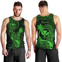 Hawaii Men Tank Top Pineapple Mix Polynesian Plumeria Green Version LT14 - Polynesian Pride