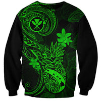 Hawaii Sweatshirt Pineapple Mix Polynesian Plumeria Green Version LT14 Unisex Green - Polynesian Pride