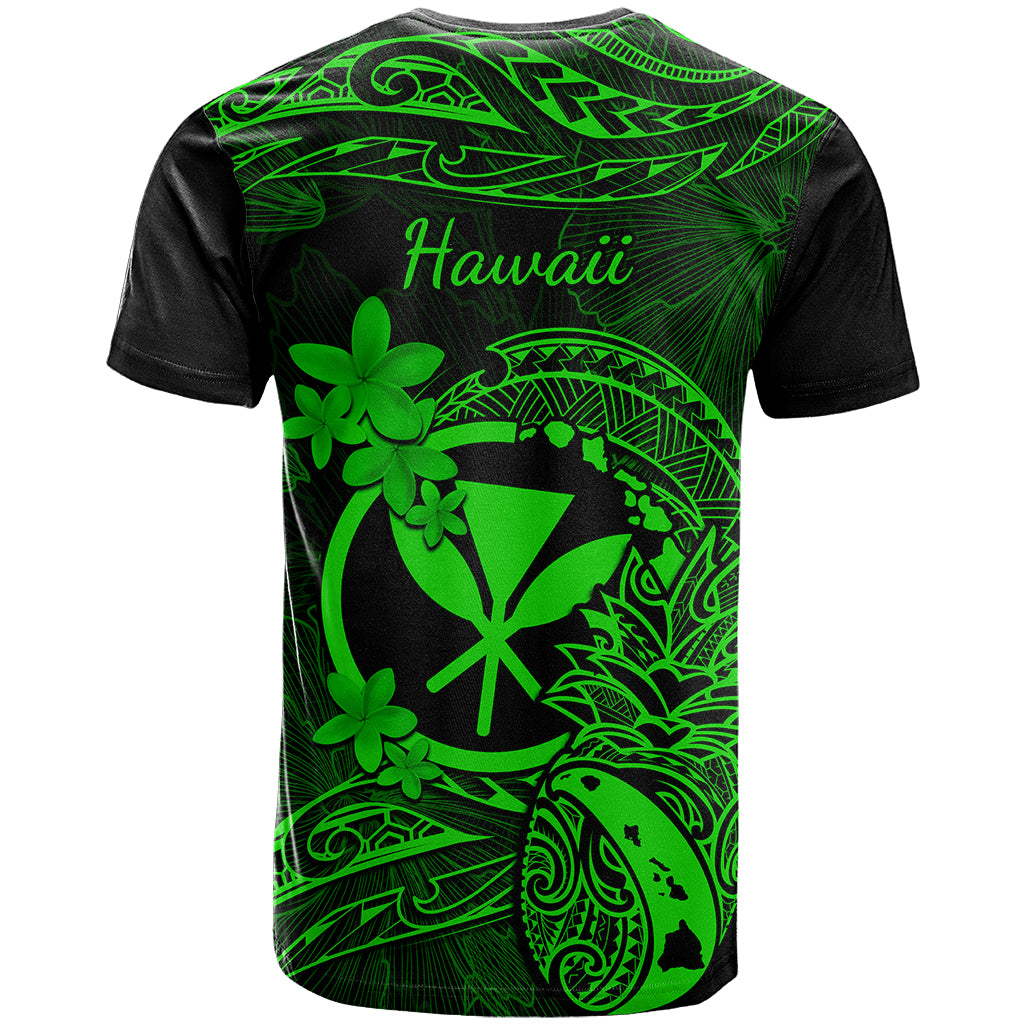 Hawaii T Shirt Pineapple Mix Polynesian Plumeria Green Version LT14 - Polynesian Pride