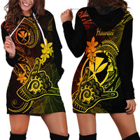 Hawaii Hoodie Dress Shaka Tattoo Mix Polynesian Plumeria Reggae Version LT14 - Polynesian Pride