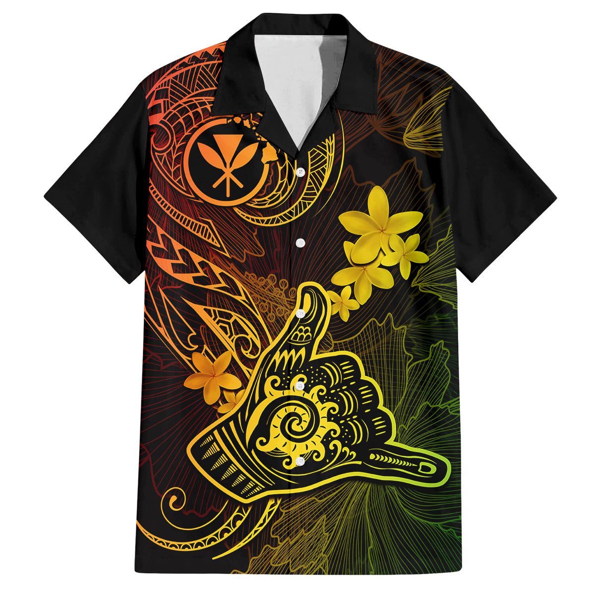 Hawaii Kid Hawaiian Shirt Shaka Tattoo Mix Polynesian Plumeria Reggae Version LT14 Kid Reggae - Polynesian Pride