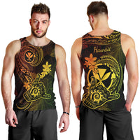 Hawaii Men Tank Top Shaka Tattoo Mix Polynesian Plumeria Reggae Version LT14 - Polynesian Pride