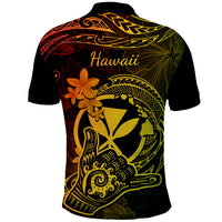 Hawaii Polo Shirt Shaka Tattoo Mix Polynesian Plumeria Reggae Version LT14 - Polynesian Pride