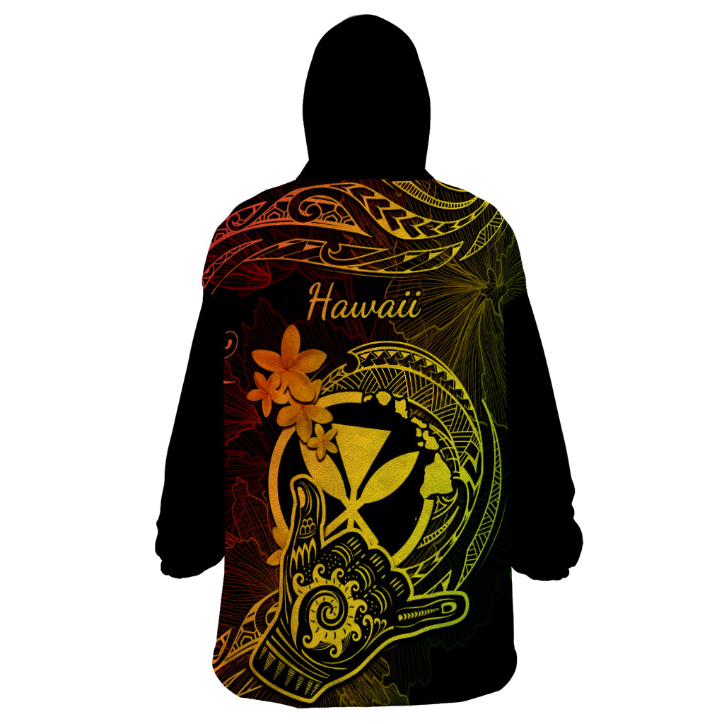 Hawaii Wearable Blanket Hoodie Shaka Tattoo Mix Polynesian Plumeria Reggae Version LT14 - Polynesian Pride