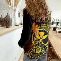 hawaii-women-casual-shirt-shaka-tattoo-mix-polynesian-plumeria-reggae-version
