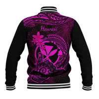 Hawaii Baseball Jacket Shaka Tattoo Mix Polynesian Plumeria Pink Version LT14 - Polynesian Pride