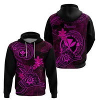 Hawaii Hoodie Shaka Tattoo Mix Polynesian Plumeria Pink Version LT14 - Polynesian Pride