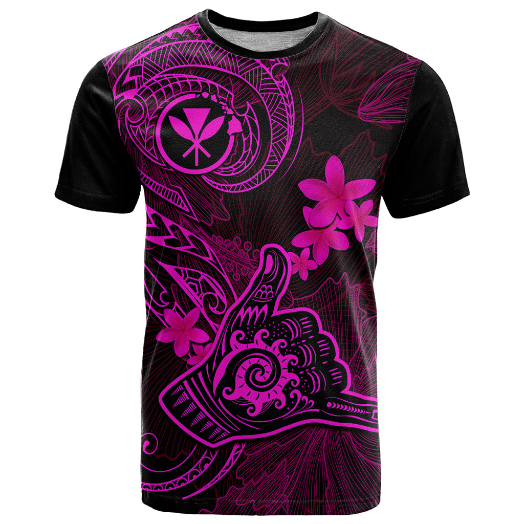 Hawaii T Shirt Shaka Tattoo Mix Polynesian Plumeria Pink Version LT14 Pink - Polynesian Pride