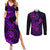 hawaii-couples-matching-summer-maxi-dress-and-long-sleeve-button-shirts-shaka-tattoo-mix-polynesian-plumeria-purple-version