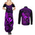 hawaii-couples-matching-summer-maxi-dress-and-long-sleeve-button-shirts-shaka-tattoo-mix-polynesian-plumeria-purple-version