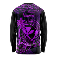 Hawaii Long Sleeve Shirt Shaka Tattoo Mix Polynesian Plumeria Purple Version LT14 - Polynesian Pride
