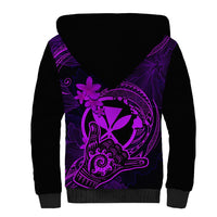 Hawaii Sherpa Hoodie Shaka Tattoo Mix Polynesian Plumeria Purple Version LT14 - Polynesian Pride