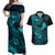 hawaii-couples-matching-off-shoulder-maxi-dress-and-hawaiian-shirt-shaka-tattoo-mix-polynesian-plumeria-turquoise-version