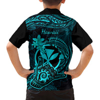 hawaii-family-matching-mermaid-dress-and-hawaiian-shirt-shaka-tattoo-mix-polynesian-plumeria-turquoise-version