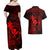 hawaii-couples-matching-off-shoulder-maxi-dress-and-hawaiian-shirt-shaka-tattoo-mix-polynesian-plumeria-red-version